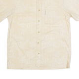 COLUMBIA Mens Hawaiian Shirt Beige Floral M