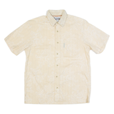 COLUMBIA Mens Hawaiian Shirt Beige Floral M