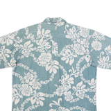 Mens Hawaiian Shirt Green 90s Floral XL