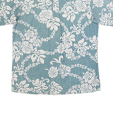 Mens Hawaiian Shirt Green 90s Floral XL