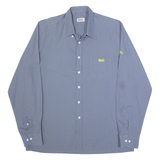 LONSDALE Mens Plain Shirt Grey Long Sleeve L