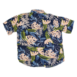 UP HAWAII Mens Hawaiian Shirt Blue 90s Crazy Pattern L