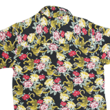 REBEL Mens Hawaiian Shirt Black Floral S