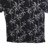 JACK & JONES Mens Hawaiian Shirt Black Floral M