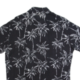 JACK & JONES Mens Hawaiian Shirt Black Floral M