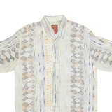 CALL UP Mens Shirt Beige 90s Striped M