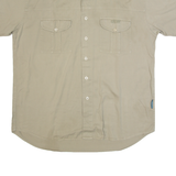 EDMONTE Mens Plain Shirt Beige 90s L