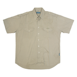 EDMONTE Mens Plain Shirt Beige 90s L