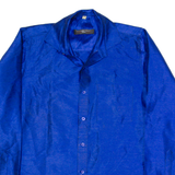 CONSTANT Mens Plain Shirt Blue 90s Long Sleeve S