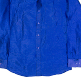 CONSTANT Mens Plain Shirt Blue 90s Long Sleeve S