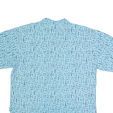 CLAUDIO Egyptian Mens Shirt Blue 90s Crazy Pattern L
