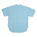 CLAUDIO Egyptian Mens Shirt Blue 90s Crazy Pattern L