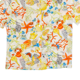 Ocean Womens Shirt Cream 90s Crazy Pattern S