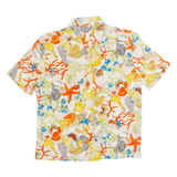 Ocean Womens Shirt Cream 90s Crazy Pattern S