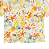 Ocean Womens Shirt Cream 90s Crazy Pattern S