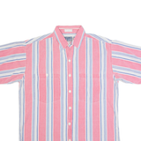 DENVER HAYES Mens Shirt Pink 90s Striped L