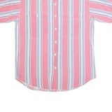 DENVER HAYES Mens Shirt Pink 90s Striped L