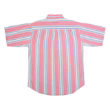 DENVER HAYES Mens Shirt Pink 90s Striped L