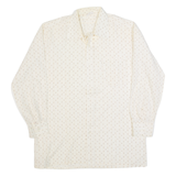 Mens Shirt Cream 90s Striped Long Sleeve M