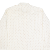 Mens Shirt Cream 90s Striped Long Sleeve M