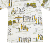 Tribal Tunic Womens Shirt Cream 90s Crazy Pattern L