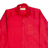 CIEN Mens Plain Shirt Red 90s Long Sleeve M