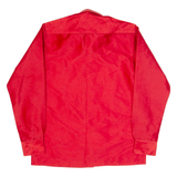 CIEN Mens Plain Shirt Red 90s Long Sleeve M