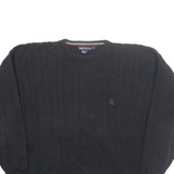NAUTICA Mens Jumper Black Cable Knit L