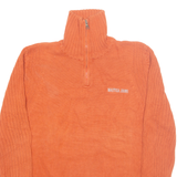 NAUTICA Mens Jumper Orange 1/4 Zip Tight Knit L