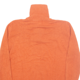 NAUTICA Mens Jumper Orange 1/4 Zip Tight Knit L