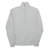 CALVIN KLEIN Mens Jumper Grey 1/4 Zip Tight Knit M