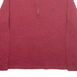POLO RALPH LAUREN Mens Jumper Red 1/4 Zip Tight Knit M