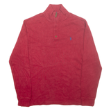 POLO RALPH LAUREN Mens Jumper Red 1/4 Zip Tight Knit M