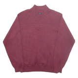 NAUTICA Mens Jumper Maroon 1/4 Zip Tight Knit M
