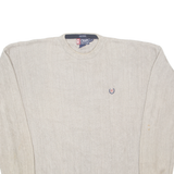 CHAPS RALPH LAUREN Mens Patterned Jumper Grey Chevron Tight Knit XL