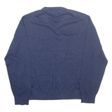 TOMMY HILFIGER Mens Jumper Blue V-Neck Tight Knit XL