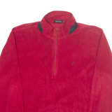 NAUTICA Mens Fleece Red 1/4 Zip M