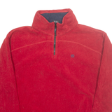 NAUTICA Mens Fleece Red 1/4 Zip L
