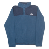 THE NORTH FACE Mens Fleece Blue Button Neck L