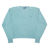 POLO RALPH LAUREN Mens Jumper Blue Tight Knit 2XL