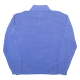 CHAPS Mens Jumper Blue 1/4 Zip Tight Knit 2XL