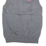 TOMMY HILFIGER Tall Mens Vest Grey V-Neck Tight Knit M