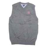 TOMMY HILFIGER Tall Mens Vest Grey V-Neck Tight Knit M