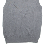 TOMMY HILFIGER Tall Mens Vest Grey V-Neck Tight Knit M