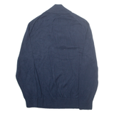 NAUTICA Mens Jumper Blue 1/4 Zip Tight Knit L