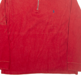 POLO RALPH LAUREN Mens Jumper Red 1/4 Zip Tight Knit XL