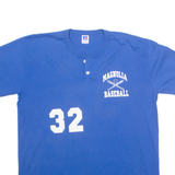 Magnolia Baseball Mens T-Shirt Blue USA Button Neck XL