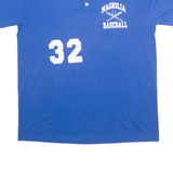 Magnolia Baseball Mens T-Shirt Blue USA Button Neck XL