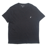 NAUTICA Mens T-Shirt Black V-Neck XL