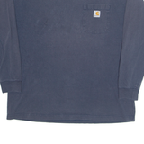 CARHARTT Mens T-Shirt Blue Long Sleeve XL